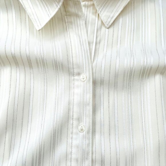Croft & Barrow Stretch XL Ladies Button Down Dress Top Blouse Stripe  Kohls  VG+ - Picture 9 of 11